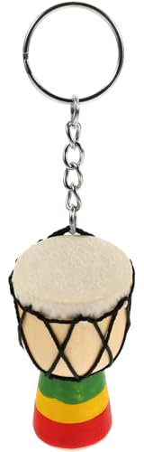 ifundom Afrikanischer Trommel Schlüsselanhänger Aus Holz Mit Einzigartigem Design Für Schlüssel Taschen Und Rucksäcke Kompakter Musikinstrument Anhänger 4.3 X 1.2 Zoll