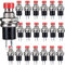 CLDIY 1 A 250 V AC SPST, interruttore momentaneo chiuso normale (NC) a 2 poli, mini microgrill, tappo rosso, 20 pezzi