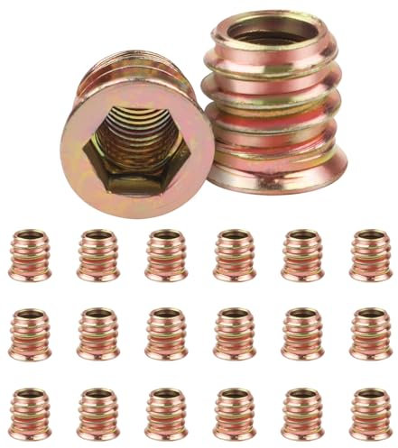 20 dadi di avvitamento M8 x 13 mm, inserti filettati Jeboler, manicotti filettati, inserto filettato in legno, dado a vite in zinco per mobili in legno