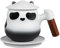 ZENS Teetasse mit Teesieb und Deckel für losen Tee, 325 ml, niedlicher Panda-Teetasse mit Sieb und Untersetzer für Tee, Holzgriff, Keramik-Teetasse für Tochter, Sammler-Tasse, Geschenke