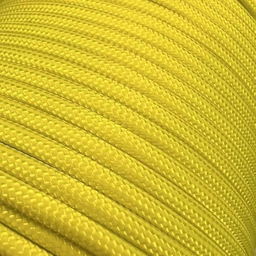 Paracord Nylon Seil Schnur Nylonschnur für Armbänder Abspannseile Camping Rope Wäscheleine Maurerschnur Zeltschnur für Army Ternnetz Survival Kit Ausrüstung Biwaksack Tau (Pastel lemon #219, 4mm 100m)