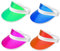 APOMOONS 4 PCS Unisex 80s Style Retro Neon Sun Visor Hat, Headband Cap, Tennis Stag Poker Party, Visors Pub Golf Visor Fancy Dress Accessories, Sun Visor Costume for Hen or Festivals Raves