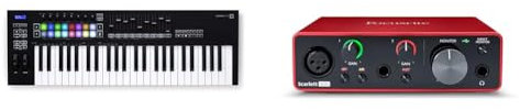 Novation Launchkey 49 [MK3] MIDI Keyboard Controller — Seamless Ableton Live Integration & Focusrite Scarlett Solo 3rd Gen USB Audio Interface, The Guitarist, Vocalist, Podcaster Or Producer