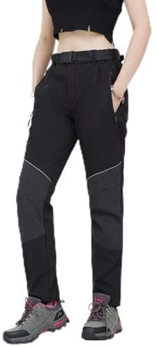 WORK IDEA Damen Outdoor-Hose aus wasserabweisendem Softshell-Material, wärmendem Futter, elastischem Taillenbund für komfortable und Flexible Passform – Ideal für Wandern, und Outdoor-Aktivitäten