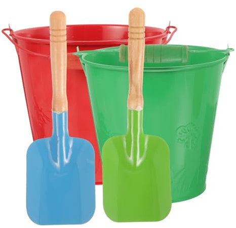 Alasum 4piezas Cubos De Playa para Niño Niña Coloridas con Palas Ergonómicas y Asas Resistentes para Jugar La Arena Jardín
