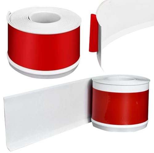 Umllpet Zócalo blando autoadhesivo, 10 cm x 10 m, zócalo autoadhesivo, de PVC, zócalo suave para cocina, baño, zócalo autoadhesivo, color blanco