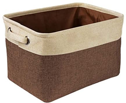 BEAHING Dogs Toy Basket Collapsible Pet Toy Storage Box Dogs Toy Bin for Organizing Clothes Toys Brown dogs toy basket