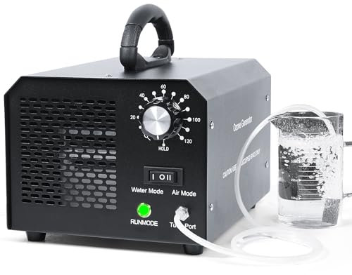 Generador de ozono, Ozono Purificador de Aire para 300 ㎡ con Modo Agua y Aire, Maquina de Ozono Portátil Esterilizador Doméstico con Temporizador para Hogar, Garajes, Granjas, Hoteles y Mascotas