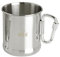 Hanzete - Tazza da campeggio in acciaio inox, 250 ml, con manico a moschettone, per escursioni, campeggio, viaggi