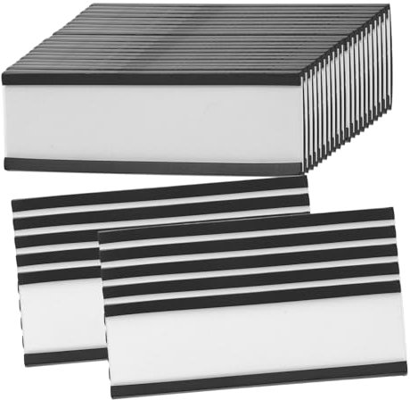 TOGEVAL 30 Pezzi Etichetta Della Carta Organizzatore Di Armadietti Etichette Quadro Elettrico Etichette Per Congelatori Firmare Clip Chiaro Pratico Porta Etichette Gomma Morbida Magnetica
