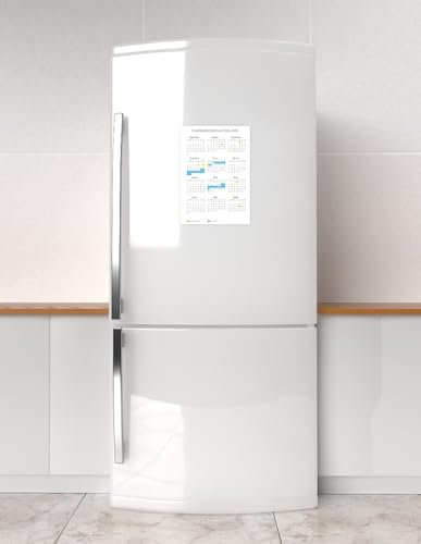 Calendario Magnético Escolar para Nevera 2025 Diseño 2 - Tamaño 297 x 210 mm Curso 2024-2025