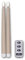 Star Trading 061-86 LED-Kerze Flamme Slim, 2er Set natürliche Flamme, beige, Kunststoff/Wachs, je ca. 2,1x28,5 cm, Fernbedienung, inkl. Batterie, Timer, Vierfarb-Karton