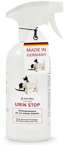 BIODELTA URIN-STOP 500ml - Katzen Hunde Abwehrspray gegen Urinieren - Anti-Markierungs Spray für Katzen Hunde mit Sofortwirkung - alle Oberflächen - Schutz vor Markierung - Pet Urine Stop Spray