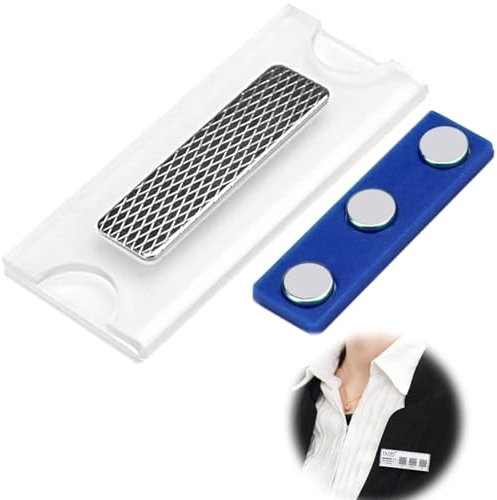 2 Stück Namensschilder Magnet,Namensschilder Für Kleidung Magnet,Selbstklebend Magnetisch Namensschild Schilder Kleidung Metall Namensschild Halter Mit 3-Punkt Magnet Für Ausweishüllen Beschriften