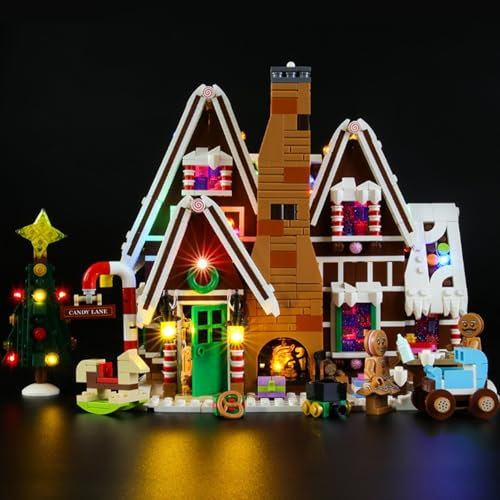 LED Beleuchtungsset für Lego 10267 Lebkuchenhaus Modell, LED-Leuchten Kompatibel mit Lego 10267 Lebkuchenhaus Modell (Lego Modell Nicht Enthalten)