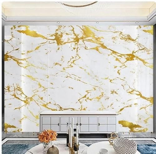 Papier peint 3D marbre doré pour salon, TV, canapé, chambre à coucher, grande peinture murale 430 x 300 cm