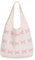 Etercycle Strandtasche Damen Häkeltasche für den Sommer, Umhängetasche Netz-Stricktasche für Reisen Einkaufen und Alltag (Rosa Schleife)