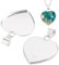 PH PandaHall 2 Stück 925 Sterling Silber Cabochon Anhänger Herz Blanko Lünette Anhänger Tabletts Fassungen Cabochons Lünetten Rohlinge Tablett Für Foto Anhänger Halskette Schmuckherstellung