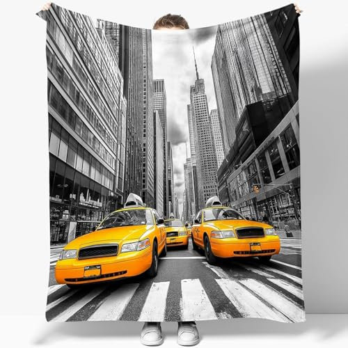 New York Kuscheldecke Flauschig 100x130cm Taxi Fleecedecke Weich Sofadecke Warm Bettdecke Decken Wohndecke Tagesdecke Sofaüberwurf Decke Couchdecke Bettüberwurf K566
