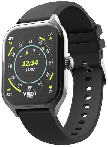Vieta Pro Reloj Inteligente Hombre Mujer, Pantalla de 1,75'' Smartwatch con Llamadas Bluetooth, Batería 7 días, Monitor de Sueño, Smart Watch para iOS y Android | Go 3 (Negro)