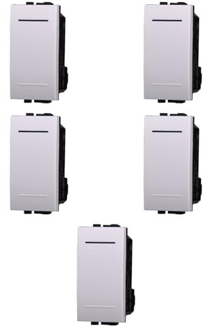 5 MODULI DEVIATORE 16A, BIANCO, COMPATIBILE CON BTICINO LIVING, MODULI E FRUTTI 100% COMPATIBILI, MATERIALI DI ALTA QUALITA'