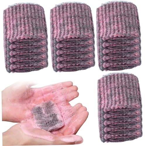 Tampon jex Avec Savon de 20pcs tampons de laine d'acier pré-savonnés, tampons jexs brosses à récurer métalliques anti-rayures pour nettoyer les casseroles, poêles, fours et graisses tenaces