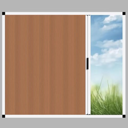 HEFJIAYCIQ Zellulare Verdunkelungsrollos, Schiebevorhang Mit Aluminiumrahmen Und Wabenstruktur, Thermische Jalousien Bildschirm Für Glastür Fenster,Braun,600x600mm