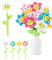 Plüsch Blumen Stoffblumen Blumenstrauß lustige Plüsch Pflanze Stoff Blumen für Kinder Geschenkidee Mädchen (10 Stück)