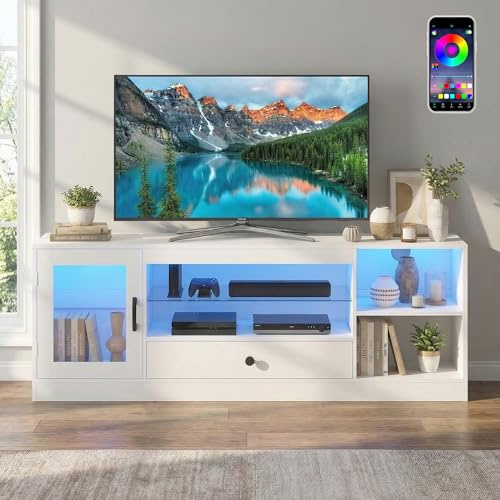 145CM LED TV Stand Cabinet for 55/60/65in TVs,Gaming Entertainment Center
