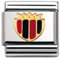 Nomination Composable Classic ITAL. Football Edelstahl, Email und 18K-Gold (Meisterabzeichen ROT - SCHWARZ) 030204