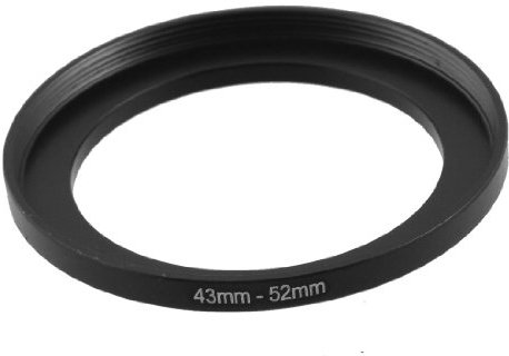 sourcing map Metal Step Up Filter Ring Adapter, 43mm to 52mm Step-Up Adapter Ring Filters for Camera Lenses Hood, Aluminum Male 43mm to Female 52mm Camera Stepping Rings, Black