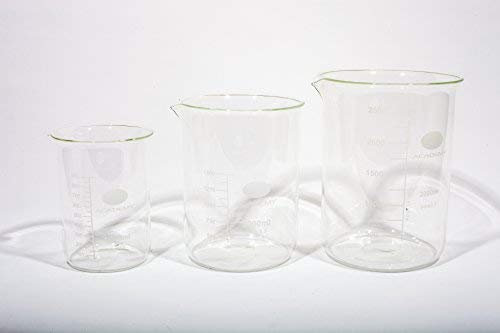 LABORATORY BOROSILICATE GLASS MEASURING BEAKER SET 1000;2000;3000ML - 1 OF EACH