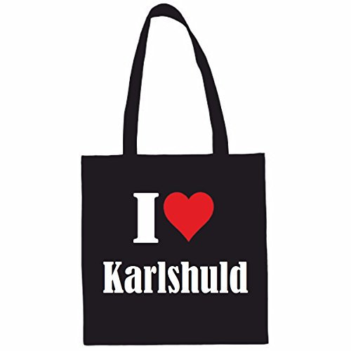 Reifen-Markt Tasche I Love Karlshuld Größe 38x42 Farbe Schwarz Druck Weiss