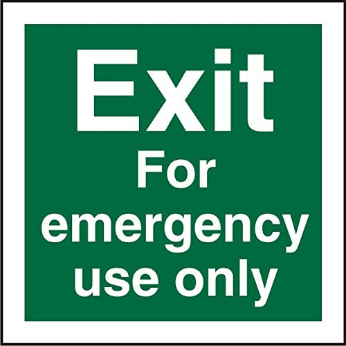 Seco Exit for Emergency Use Only Sign, 150mm x 150mm - Self Adhesive Vinyl