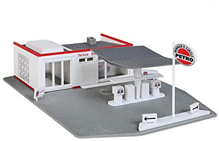 Walthers Scala H0 - Kit di Costruzione per Edificio in Miniatura per Hobby - Gas Station - Tutti - Persone di qualsiasi genere tra i 14 e i 100 anni interessate alla costruzione di modelli