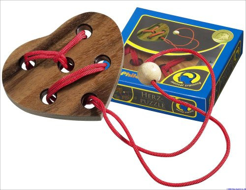 Philos 6109 - Herzpuzzle,Seilpuzzle, Knobelspiel