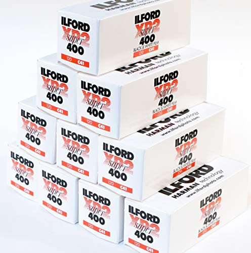 Ilford XP2 Super B&W film 400 asa, 120mm, multipack of 10