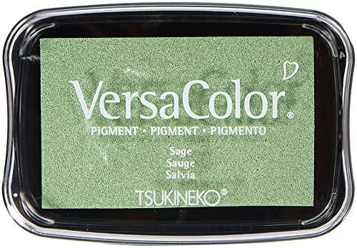 Tsukineko VC187 Versacolor Pigment Stempelkissen Salbei, Synthetic Material, grün, 9.8 x 6.8 x 1.8 cm