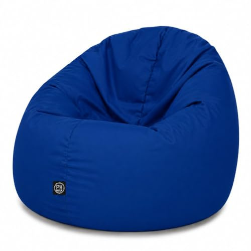 PATCH HOME 2 in 1 Funktion Sitzsack Sessel Bean Bag Sitzsäcke Gaming mit Reißverschluss bereits befüllt - Ø 145cm - Blau
