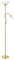 Eglo Lampadaire Up 2, lampe sur pied 2 flammes en acier laiton mat et verre et plastique blanc, lampe de salon avec interrupteur, projecteur de plafond avec lampe de lecture, prise E27 + E14