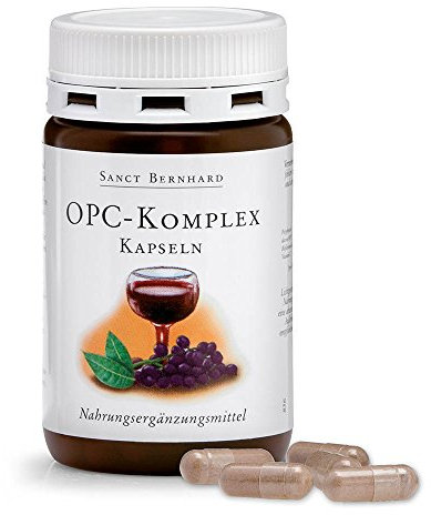 Sanct Bernhard OPC-Komplex-Kapseln mit Polyphenolen aus Traubenkernextrakt, Bioflavonoiden, Vitamin C 90 Kapseln