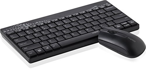 Rapoo 8000 2.4GHz Wireless Desktop Combo Set Black UK Layout