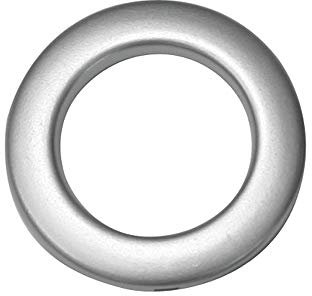 Gardinia Stoffösen für Vorhänge und Gardinen, 10 Stück, 5,5/3,5 cm, Kunststoff, Silber-matt