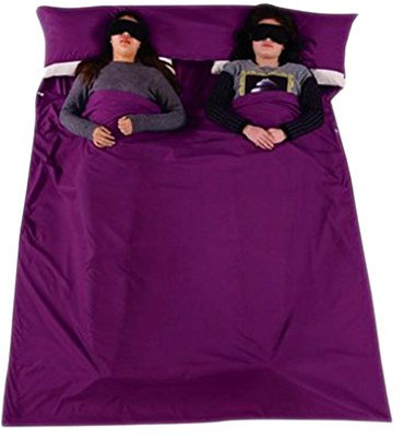 BXT Ultraleichte Schlafsack für 2 Personen, Hüttenschlafsack, Doppelte Schlafsack aus Baumwolle, Deckenschlafsack Schlafsack mit Tragetasche für Reise, Hotel, Geschäftsreise, Camping, Trekkingtouren