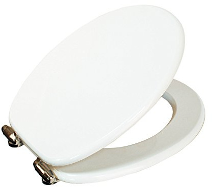 MDF Wooden Toilet SEAT W/Fittings Adjustable Chrome Hinges Bathroom Soft Close White
