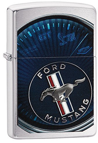ZIPPO – Ford - Chrome Brushed – Essence Briquet Coupe-Vent, Rechargeable, dans Une boîte Cadeau de Haute qualité