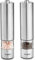 VonShef Electric Salt & Pepper Grinder Set, Stainless Steel Push Button Salt & Pepper Mills, Easy Refill with Adjustable Coarseness Settings, Battery Operated
