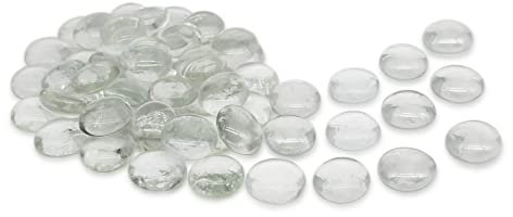 Erment - Hübsche Glasnuggets klar- 800g – formschön & sauber – Glas Muggelsteine, Dekosteine I Deko, Vase, Legematerial, basteln etc.