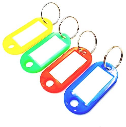 Porte-clés étiquettes en plastique de couleurs assorties