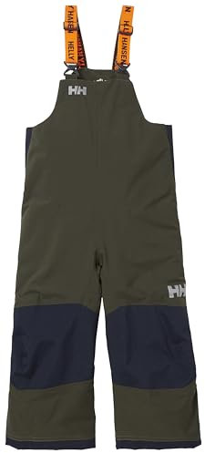 Helly Hansen Kids' Rider 2 Insulated Waterproof Windproof Breathable Bib Ski Pants, 431 Utility Green, 1